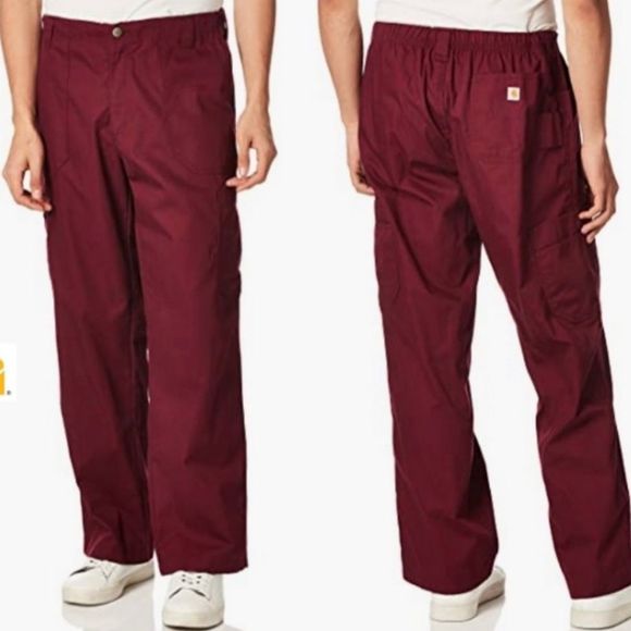 Carhartt Other - Carhartt Men's Raspberry Ripstop Multi Cargo Straight Leg Scrub Pants Size L